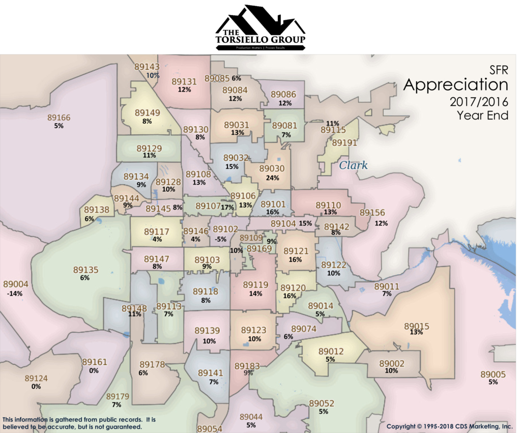 Las Vegas Real Estate Zip Code Appreciation Map Top Rated Las Vegas