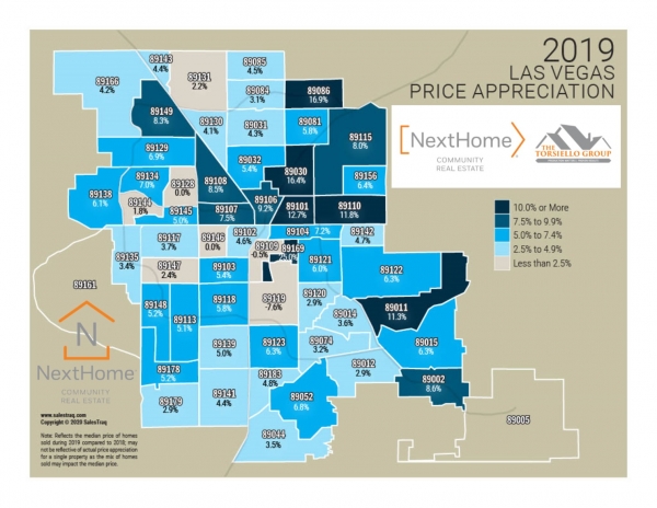 2019 Home Value Appreciation Map by Zip Code - Top Rated Las Vegas ...